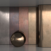 Flat old metal material set 2