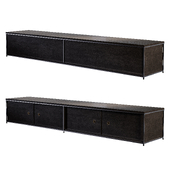 Mid-century vintage black wood console, dresser YK 1