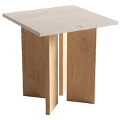 Mindo bleached oak travertine side table