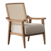 Lifestorey Serena Cane and Solid Wood Accent Chair