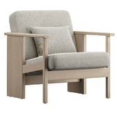 Oak lounge chair with armrests