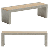 Alania Concrete and Teak Bench