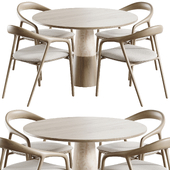 Vex Marble Table and Neva Chair dining set