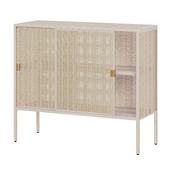 IKEA Cabinet with sliding doors, rattan/pine STOCKHOLM 2025