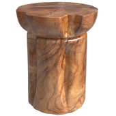 Teak Natural Round Bathroom Stool Mermelada Estudio