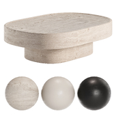 Arizona Travertine Oval Coffee Table