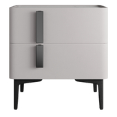 Modern White Nightstand with Drawers