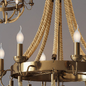 Люстра Rattan Chandelier Metall 8 Loft Rope Light - Подвесной - 3D модель - фото 2