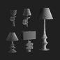 table and wall lamps set - Настольный - 3D модель - фото 3