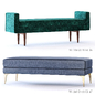 West Elm Andes and Landry Bench - Другая мягкая мебель - 3D модель