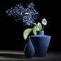 Blue vases set - Букеты - 3D модель - фото 2