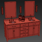 Двойной умывальник - Коллекция: Hutton - Мебель - 3D модель - фото 3