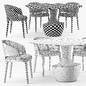 Potocco Velis tub chair Anfora table - Стол + стул - 3D модель - фото 3