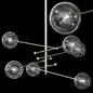 Restoration Hardware Glass Globe Mobile 6 ARM CHANDELIER 55 Nickel - Подвесной - 3D модель