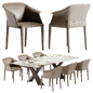 Cattelan Italia Mad Max Keramik table Zuleika chair set - Стол + стул - 3D модель