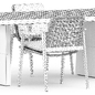 Fynn Outdoor chair and Quadrado table by Minotti - Стол + стул - 3D модель - фото 5