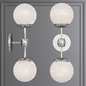 Modo Sconce 2 Globes Polished Nickel and Cream Glass - Бра - 3D модель - фото 2