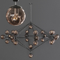 Modo 8 Sided Chandelier 27 Globes Black and Smoke Glass - Подвесной - 3D модель