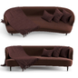 Gubi Stay Sofa oval 240cm with wood legs - Диваны - 3D модель