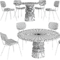 Dining table Moooi Container New Antiques+ chair HKliving printed MSK3707 - Стол + стул - 3D модель - фото 3