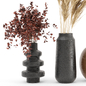 Dry plants 17 - Dried Plantset Pampas with Concrete vase - Букеты - 3D модель - фото 3