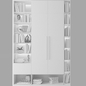 Шкаф с книгами та декором в люкс стиле - Шкафы - 3D модель - фото 2