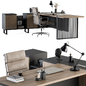 Manager Desk Wood and Black - Office Furniture 264 - Офисная мебель - 3D модель - фото 2