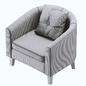 Tub Barrel Accent Chair Faux - Кресла - 3D модель - фото 7
