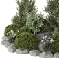 Outdoor Garden Set Bush and Tree - Garden Set 1079 - Уличные - 3D модель - фото 3