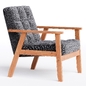 HOMCOM Reception Retro Accent Chair Beech Wood Frame Armchair - Кресла - 3D модель - фото 2