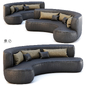 Jenifer Restaurant Leather Sofa / Полукруглый кожаный диван - Диваны - 3D модель
