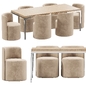 RH DINING SET 4 - Стол + стул - 3D модель - фото 2