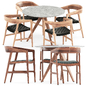 Tesa chair by Artisan and Teak nero table CF 100 by Manutti - Стол + стул - 3D модель