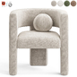Sculpt Warm Beige Velvet Accent Chair - Кресла - 3D модель - фото 2