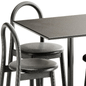 Bobby Upholstered Chair and Linear Steel Cafe Table by Muuto - Стол + стул - 3D модель - фото 3