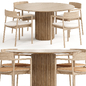 Ovo Armchair and Palais Royal Dining Table - Стол + стул - 3D модель - фото 2