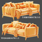 Flexform Romeo 2 Seats Sofa 02 - Диваны - 3D модель - фото 4