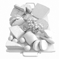 Сырная тарелка с орешками, виноградом - Еда и напитки - 3D модель - фото 3