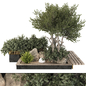 backyard and landscape garden tree and bush set 226 - Уличные - 3D модель