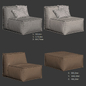Кресло и пуф Tommy by Milano Bedding - Другая мягкая мебель - 3D модель - фото 6