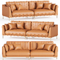 Luxury Simple Modern Leather Sofa - Диваны - 3D модель