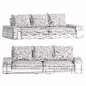 Modern Brown Sofa - Диваны - 3D модель - фото 3