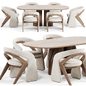 Barrow Dining Table, Olga Dining Chair - Стол + стул - 3D модель - фото 3