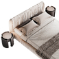 Cantar Ivory Velvet Upholstered Queen Bed - Кровати - 3D модель - фото 4