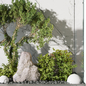 courtyard garden Shrubs and trees behind the glass 329 - Комнатные - 3D модель - фото 4