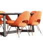 Edu Furniture Dining Set V5 / Набор обеденной мебели - Стол + стул - 3D модель - фото 2