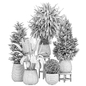 Indoor Plants in Concrete Pot 70 - Комнатные - 3D модель - фото 7
