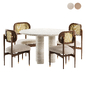 Dining set 012 - Стол + стул - 3D модель