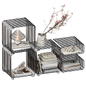 Modular metal Rack with Books and Decor - Стеллаж - 3D модель - фото 2