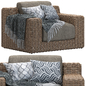 CB2 Maylin Rattan Outdoor Lounge Chair - Кресла - 3D модель